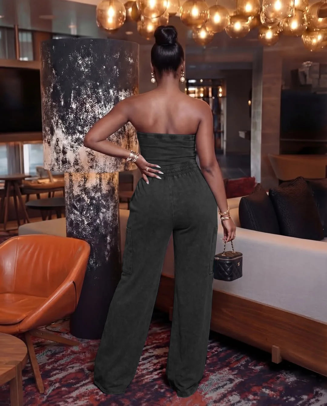 Jumpsuits Women One Piece Sleeveless Strapless Overalls Long Pants Elastic Waist Rompers Y2k Streetwear Jumpsuit Work 2026