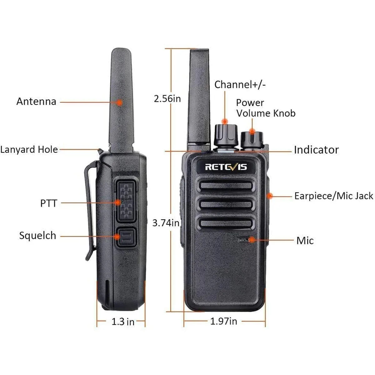 Retevis RT668 Walkie Talkies Long Rang 10PCS Rugged PMR Radio VOX 2 Way Radio for Hotel Restaurant Communication Equipment