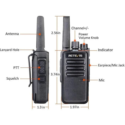 Retevis RT668 Walkie Talkies Long Rang 10PCS Rugged PMR Radio VOX 2 Way Radio for Hotel Restaurant Communication Equipment