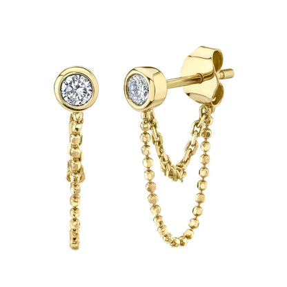 925 Sterling Silver Needle Long Chain Stud Earrings For Women Exquisite Zircon Geometric Tassel Pendant Earrings Luxury Jewelry
