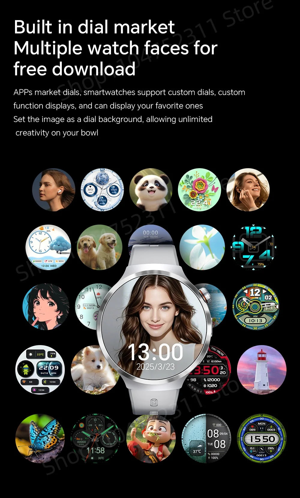 4G 5G Cellular Version Android 13.0 Smartwatch GPS Wifi Smart Watch With 190° Rotary Camera Dual System WIFI Google Play Store