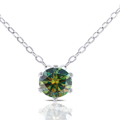 JoyceJelly 1CT VVS D Moissanite Necklace For Women Six Prong Simulated Diamond Pendant 925 Sterling Silver Wedding Fine Jewelry