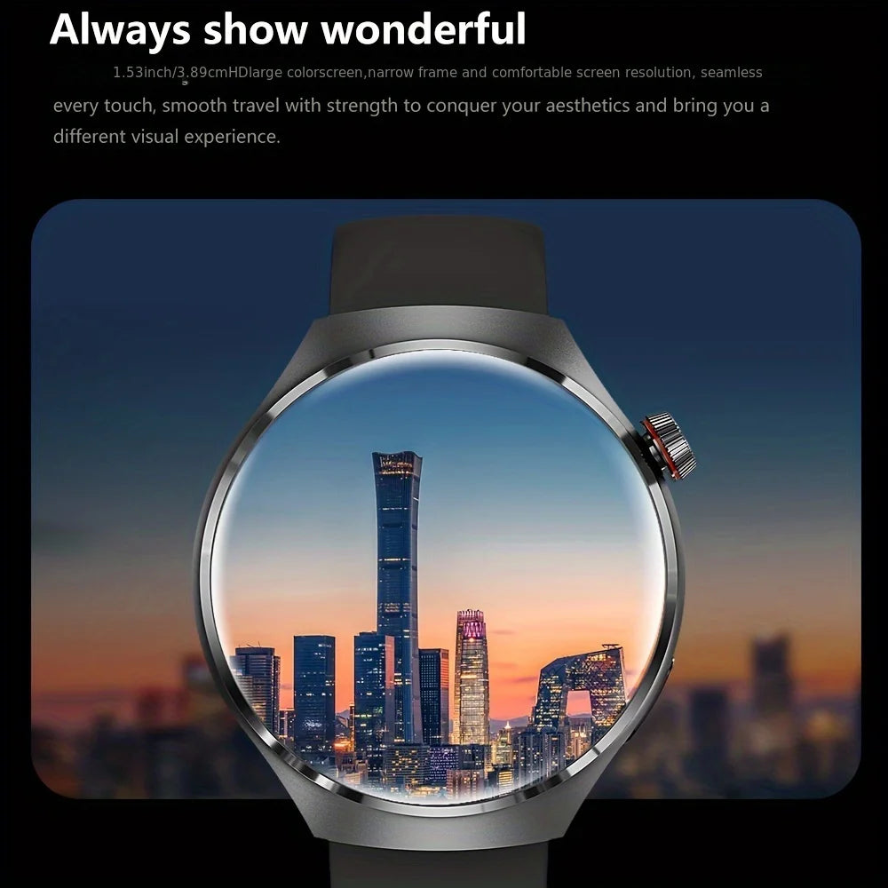 LAXASFIT 1.52" HD Smart Watch Game Dial Dynamic Dial Bluetooth Call Voice Assistant Fitness Tracker Wireless Charging
