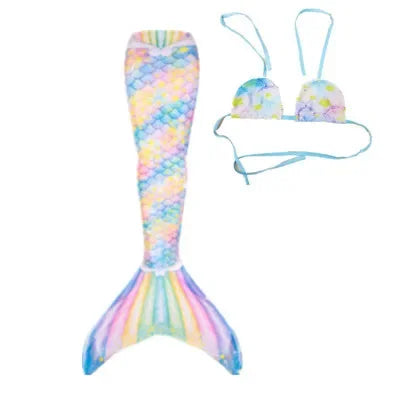 New Kids Adult Swimming Mermaid Tail Girl Mom Cosplay Mermaid Costume Children Party Gift Fantasy Swimsuit with Monofin Fin
