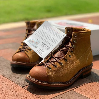 High Quality Men Casual Shoes Handmade Cow Leather Dress Ankle Boots Desert Work Motorcycle Boots Platform Boots