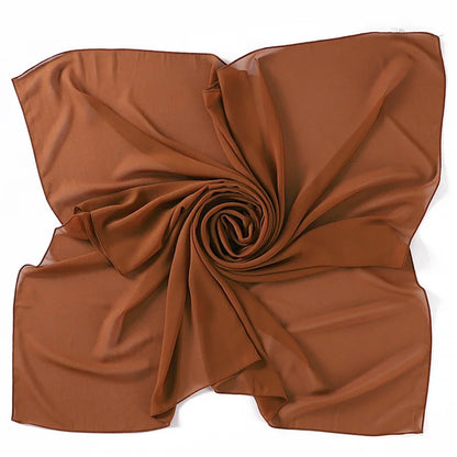 90*90CM Headwrap Heavy Chiffon Square Scarf Muslim Hijabs Women Underscarf Fashion Casual Plain Color Hijab
