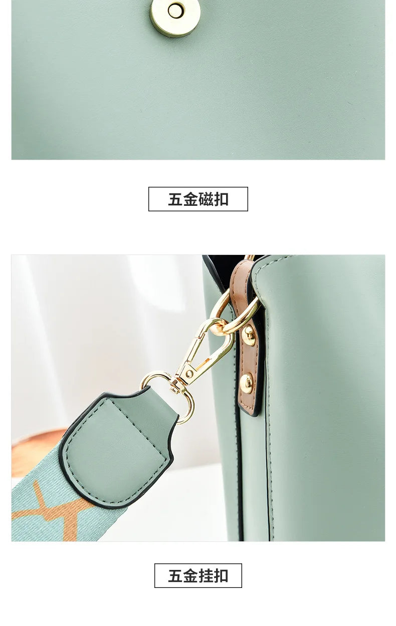Fashionable Wide Shoulder Strap Women Handbag Classic Retro Small Square Bag Luxury Brand Designer Single Shoulder Crossbody Bag