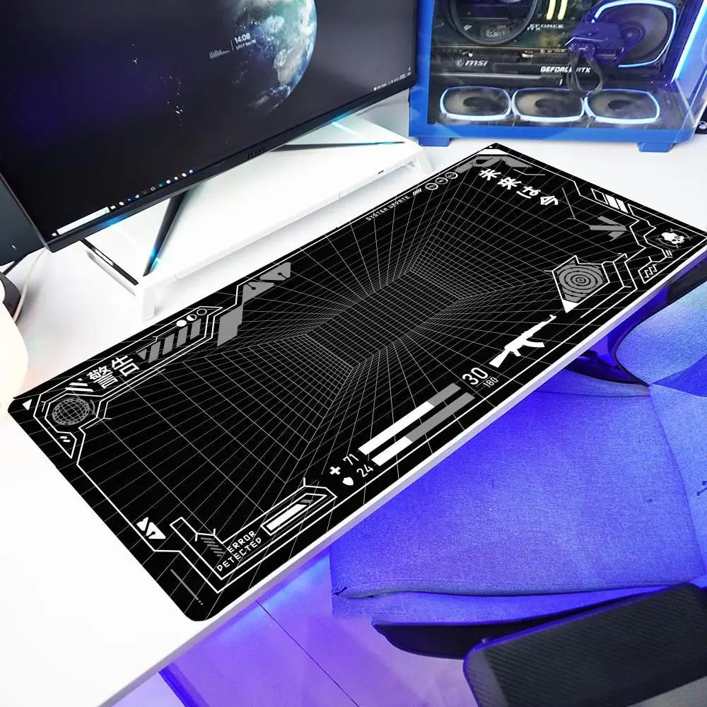Perspective Grid Desk Mat Gaming Mouse Pad XXL Desktop Keyboard matsGame Anti-slip Desk Mat Computer Accessories Long playmat
