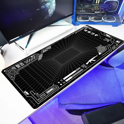 Perspective Grid Desk Mat Gaming Mouse Pad XXL Desktop Keyboard matsGame Anti-slip Desk Mat Computer Accessories Long playmat