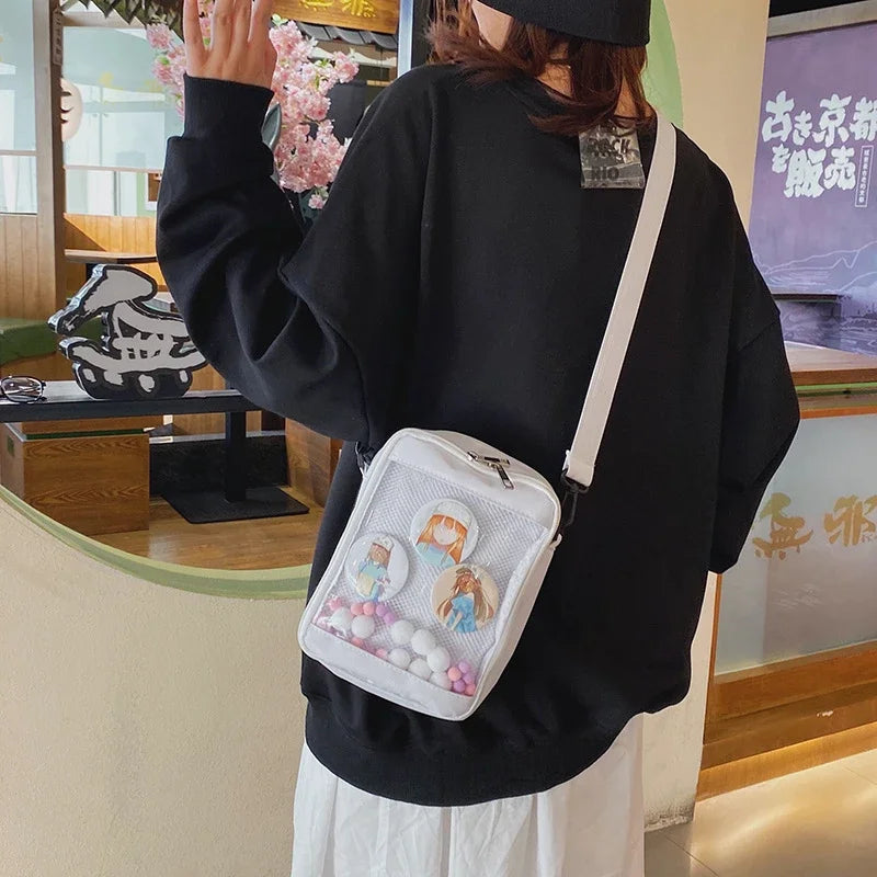 Female Ita Crossbody Bag Womens Transparent Messenger Bag Girls Cute-Lolita Shoulder Bags Teens Fashion Satchels Bag Ins