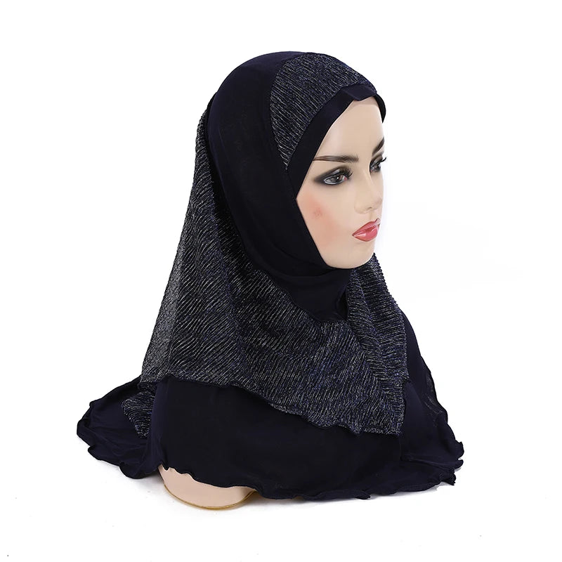 H076 Adults or big girls medium size 70*60cm pray hijab muslim hijab scarf islamic headscarf hat amira pull on headwrap