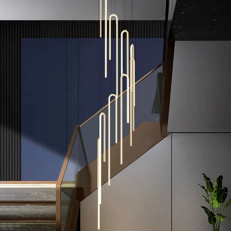 Modern ring stairs led lights pendant light lamps for living room led Chandeliers for dining room hanging light indoor lighting