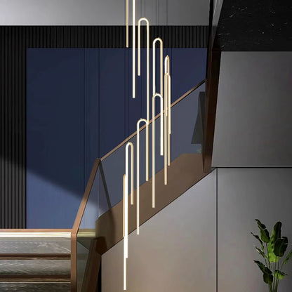 Modern ring stairs led lights pendant light lamps for living room led Chandeliers for dining room hanging light indoor lighting