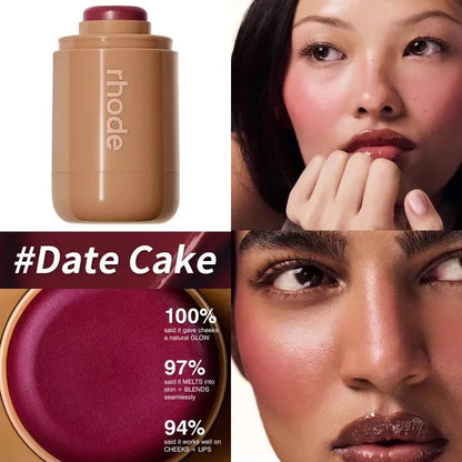 Rhode Skin Balm Data Cake Lip Gloss Sleepy Girl Freckle Pocket Blush Stick Non-fading Waterproof Blusher Moisturizing Lipstick