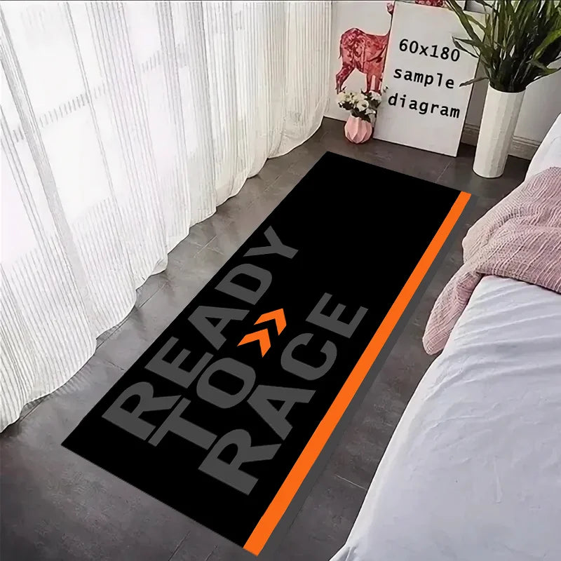 Ready To Race Front Floor Door Entrance Mat Motorcycle Carpet Garage Mat Racing Cool Moto Display Anti-slip Home Decoration Rug
