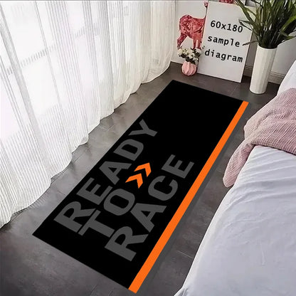 Ready To Race Front Floor Door Entrance Mat Motorcycle Carpet Garage Mat Racing Cool Moto Display Anti-slip Home Decoration Rug