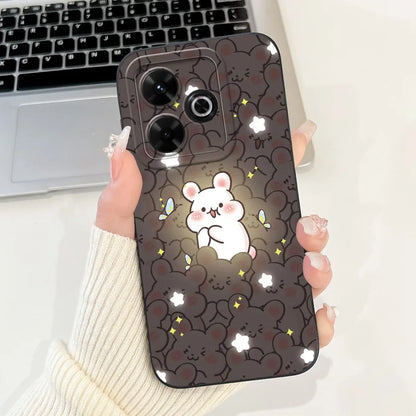 Casing For Redmi 13 Case 13 5G Cute Cat Fashion Luxury Flowers Silicone Shockproof Back Cover For Redmi 13 5G Phone Case Bumper