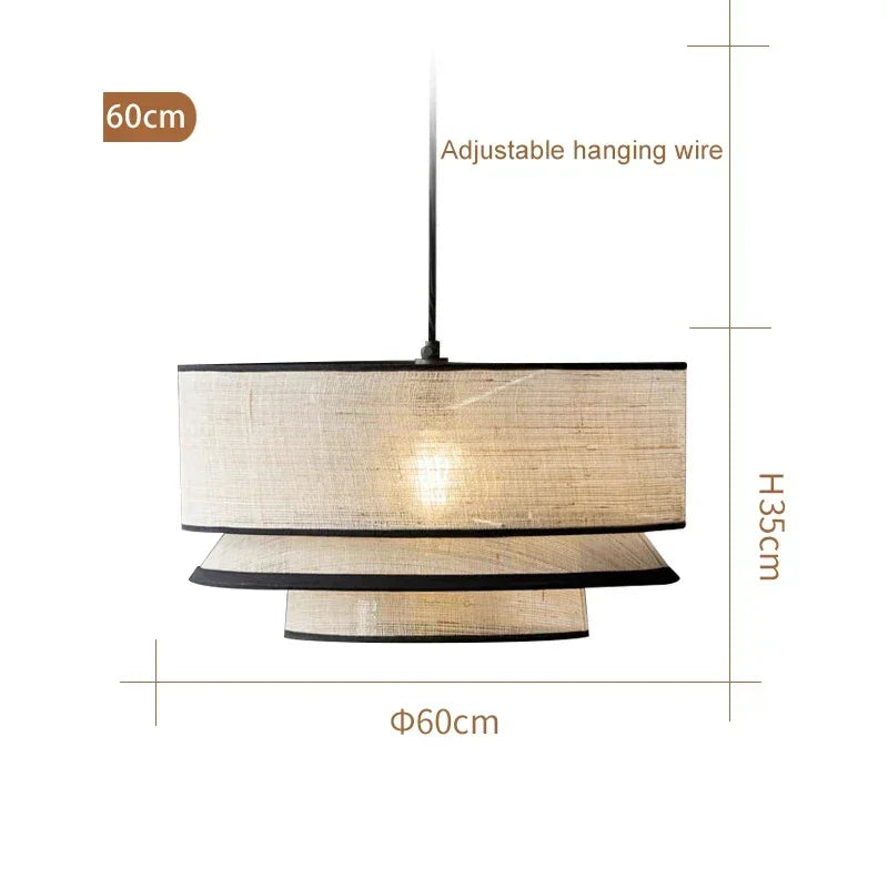 Fabric Ceiling Pendant Lamps Living Room Restaurant  Bedroom Kitchen Chandelier Home Decor Lustre Hanging Lights