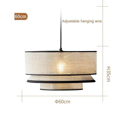 Fabric Ceiling Pendant Lamps Living Room Restaurant  Bedroom Kitchen Chandelier Home Decor Lustre Hanging Lights