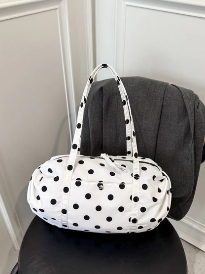 Trendy Leopard Print Canvas Shoulder Bag Large Capacity Fashion Tote Handle Bag for Daily Commute Versatile Texture Storage Bags
