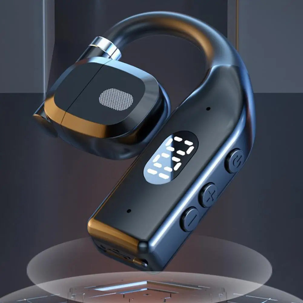 2PCS Bluetooth Ear Hooks Rotatable Earphones LED Digital Display Wireless Sport Headphones Long Battery Life Headset