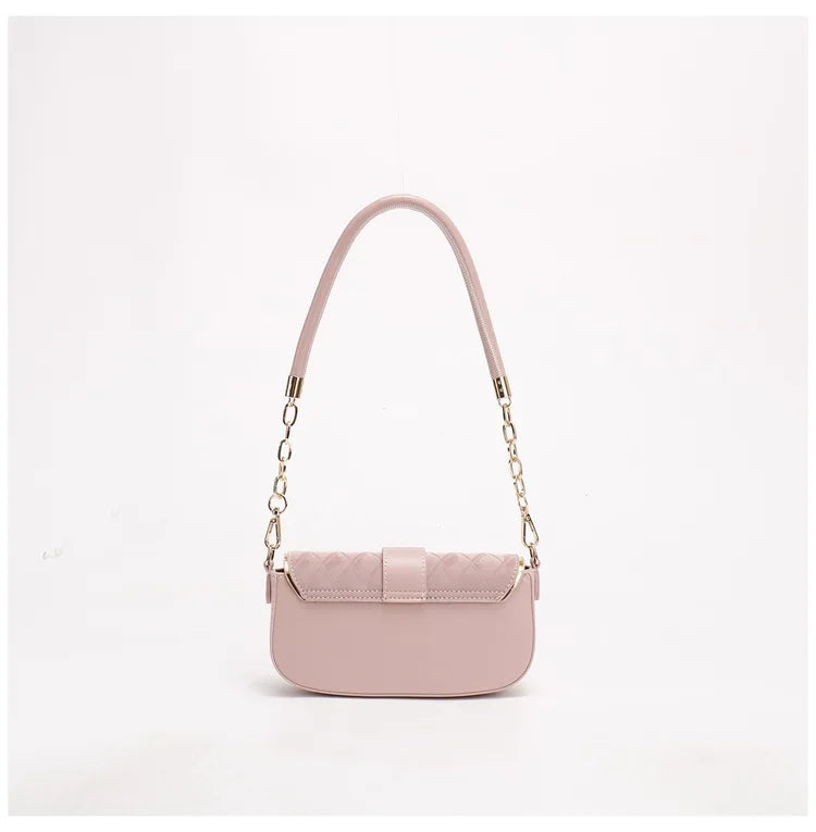 Sweet Pu Leather Women's Shoulder Bag Fashion Design Chain Ladies Underarm Bags Simple Square Female Handbags Crossbody Bag