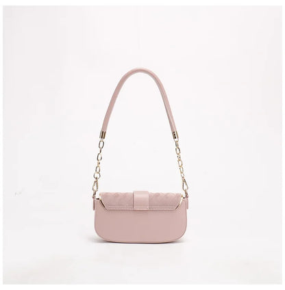Sweet Pu Leather Women's Shoulder Bag Fashion Design Chain Ladies Underarm Bags Simple Square Female Handbags Crossbody Bag