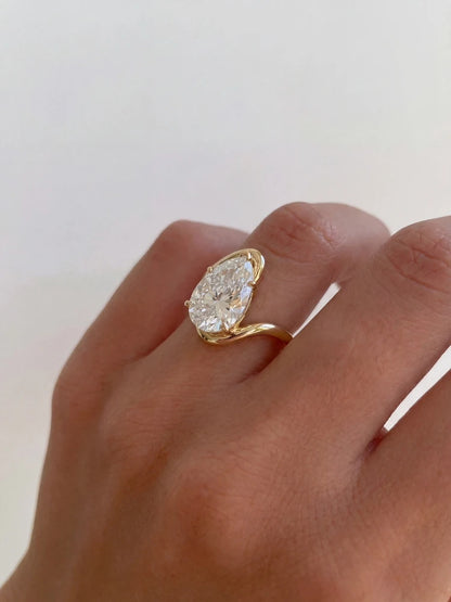 925 Sterling Silver Simple Fashion Water Drop Zircon Ring For Women Engagement Wedding Luxury High Quality Fine Jewelry