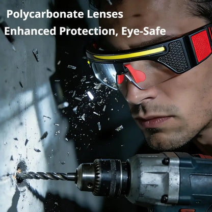 Smart Sensor LED Glasses Lamp Dual Color Light Protective Goggles USB Charging Long Lasting IPX6 Waterproof For Working Fishing