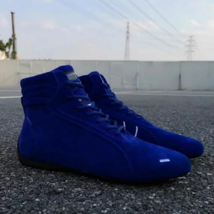 Suede Leather Racing Shoes Driving Cycling Karting Motorcycle Sneakers Riding Casual Sports Men's and Women's Boots