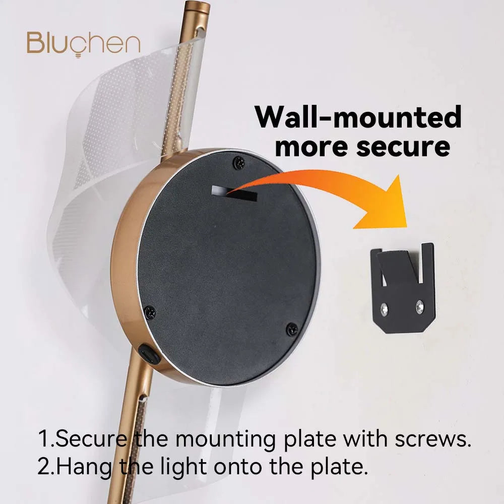 Rechargeable Interior Wall Lights Gold 10000mAH Wireless LED Wall Lamp Battery Operated Beside Bedroom Light Hallway Living Room