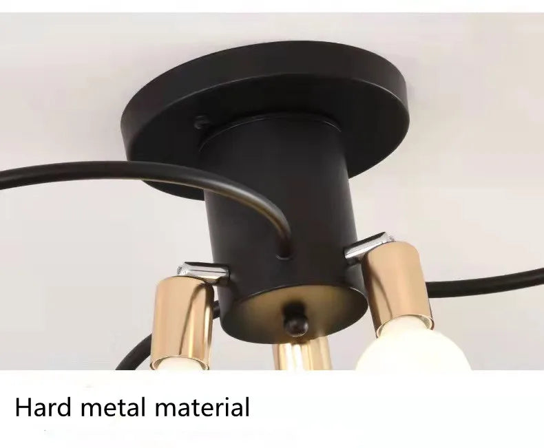 Minimalist Black/White/Gold Chandelier Simple Nordic Metal Chandelier Ceiling Lights for Living Room Bedroom Kitchen Bar Lustre