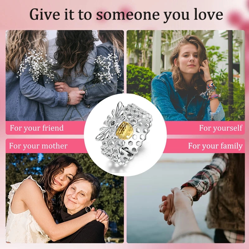 LAZA 925 Sterling Silver Colorful Rings Sparking Zirconium Bowknot Moon Sun Original Ring For Women Anniversary Wedding Gifts