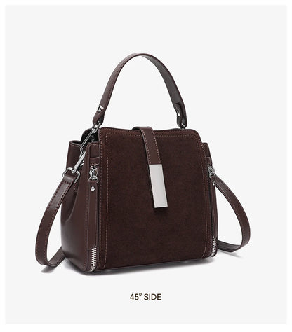 NEW Winter Women's Vintage Natural suede Leather Shoulder Bags Ladies Luxury Designer Cowhide Handbags Female Crossbody Bag