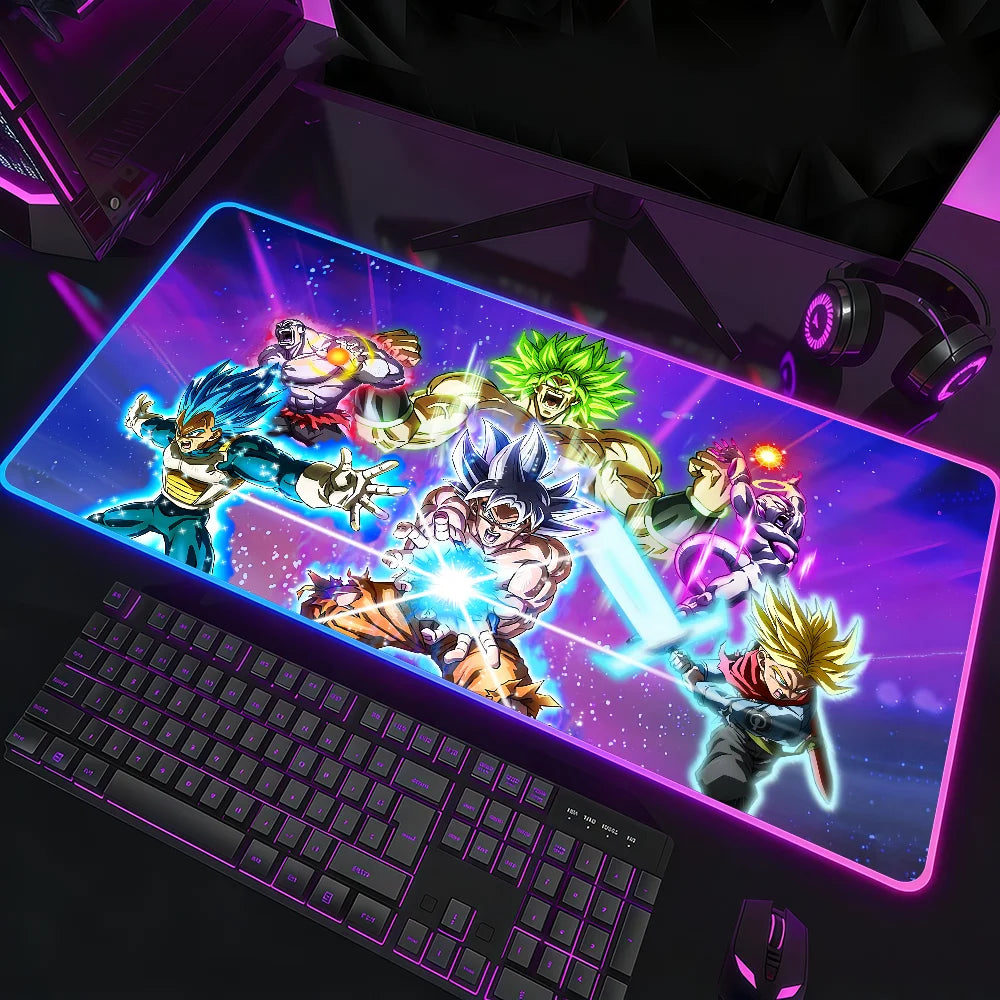 Anime D-DRAGON B-BALL Mouse Pad RGB LED Non-slip Desk Mat Rubber Gaming Accessories Large XXL Computer Office Keyboard Carpet