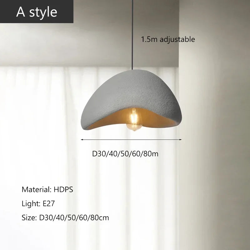 Nordic Minimalist Wabi-Sabi E27 LED Pendant Lights Modern Ceiling Chandelier For Dining Room Bedroom Bar Loft Home Hanging Lamp
