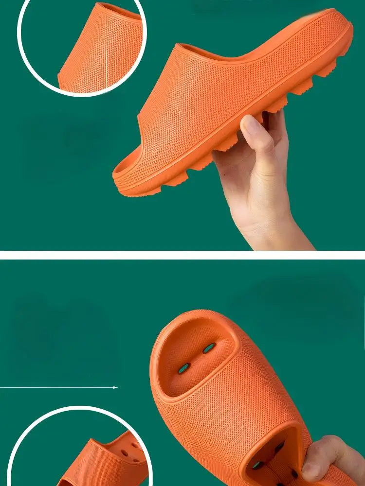 Men's Bathroom Bathing Slippers Women's New Summer Indoor Home Eva Anti-Slip Anti-Odor Couple Shower Leakage Quick-Drying Slippers for Women