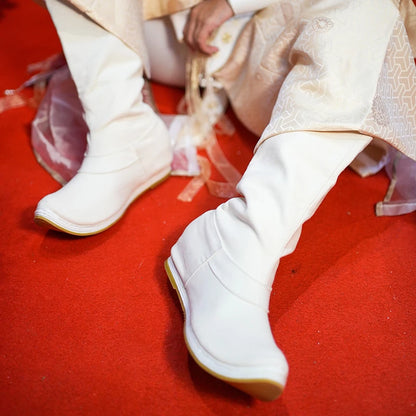 Fulujiacos Hanfu boots men's and women's boots Song Dynasty upturned mid top boots