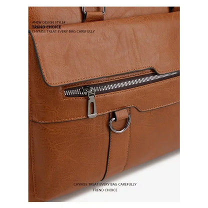PU Business Briefcase - A Lightweight Cross-body Bag with Ample Capacity, Perfect for Daily Commuting.