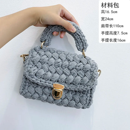 New Rope Woven Women Handbags Designer Knitting Chains Shoulder Crossbody Bag Casual Lady Hand Bags Small Flap Purses