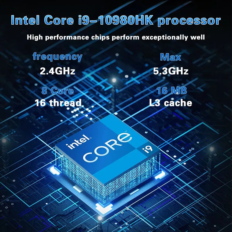 15.6 Inch Laptop Intel Core I9 10980HK Windows 11 Pro 32GB DDR4 M.2 2TB SSD Ultrabook Computer Fingerprint Unlock WIFI Fast