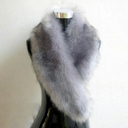 Hood Fur Scarf Imitation Fur Shawl Fake Collar Wrap Winter Scarf Large Winter Fur Collar Thick Neck Warmer Scarf Woman Luxury