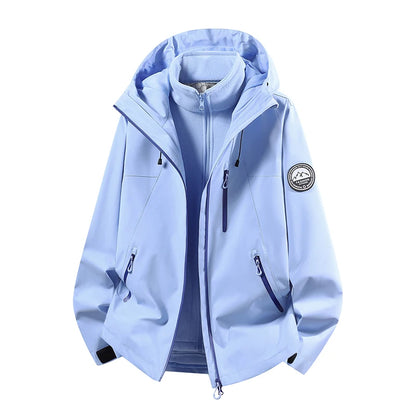 CHRLCK Men Women Hiking 3IN1 Jackets Waterproof Fleece Windproof Windbreaker Camping Climbing Trekking Outdoor Jacket Autumn