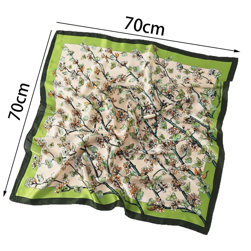 2026 Designer Women Chiffon Foulard Bandana Scarf 70cm Shawl Kerchief Square Headscarf Scarves Head Wraps Scarves Female Scarf