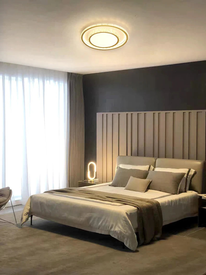 Luxury Living Room Lights Lustre Home Decoration LED Ceiling Lamp Modern Square Acrylic Gold Hall Bedroom Dining Room Fixtures