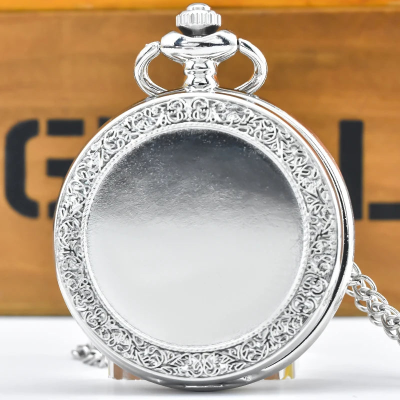 Retro Charm Neutral Fashion Textuable Quartz Pocket Watch Steampunk Men's and Women's Necklace Pendant Gift