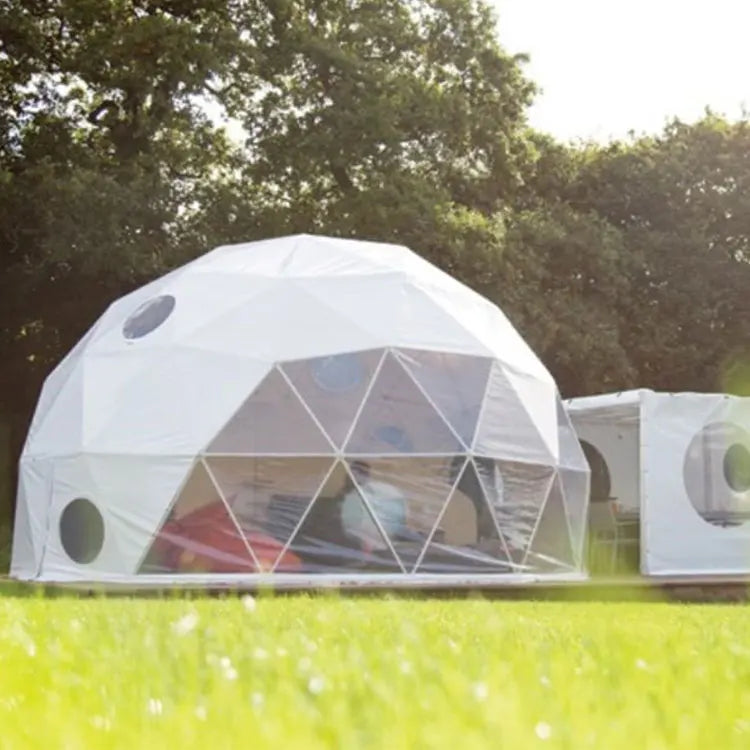 Geodesic Dome Tent, Panoramic View Round Windproof Glamping Shelter for Resort Hotel, Outdoor Campsite Holiday Accommodation