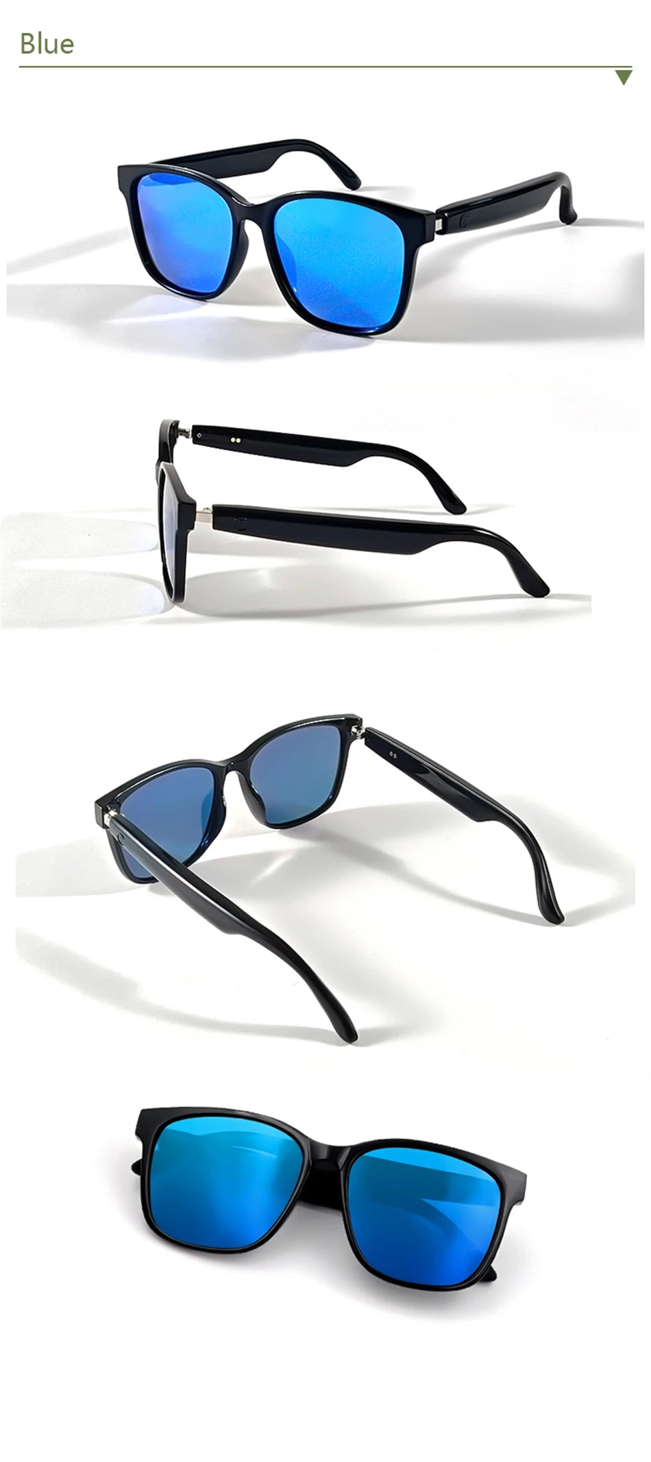 New Smart Glasses Intelligent Driving Navigation Wireless Music Play Outdoor Sunglasses Bluetooth Call Anti-blue Light Eyeglass