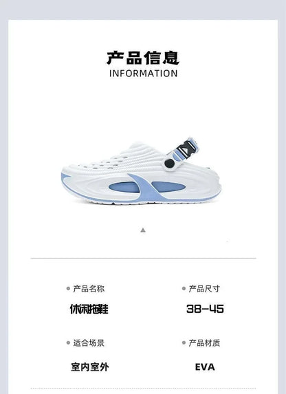 Mens Summer Clogs  Thick Sole Outdoor Beach Slides Non-slip Closed Toe Slippers For Men Women Driving Shoes Breathable Outdoor
