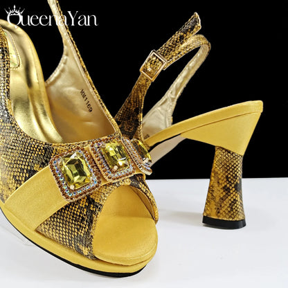 INS-Inspired Italian Design Elegant Women High Heel and Bag Nigeria Wedding Party Shoes and Bag–Fashionistas Exclusive Products